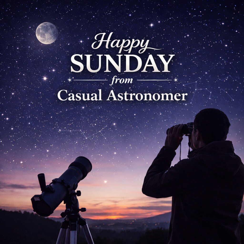 Spend your Sunday looking up. Enjoy the moon, planets, and constellations in a calm evening sky. ✨