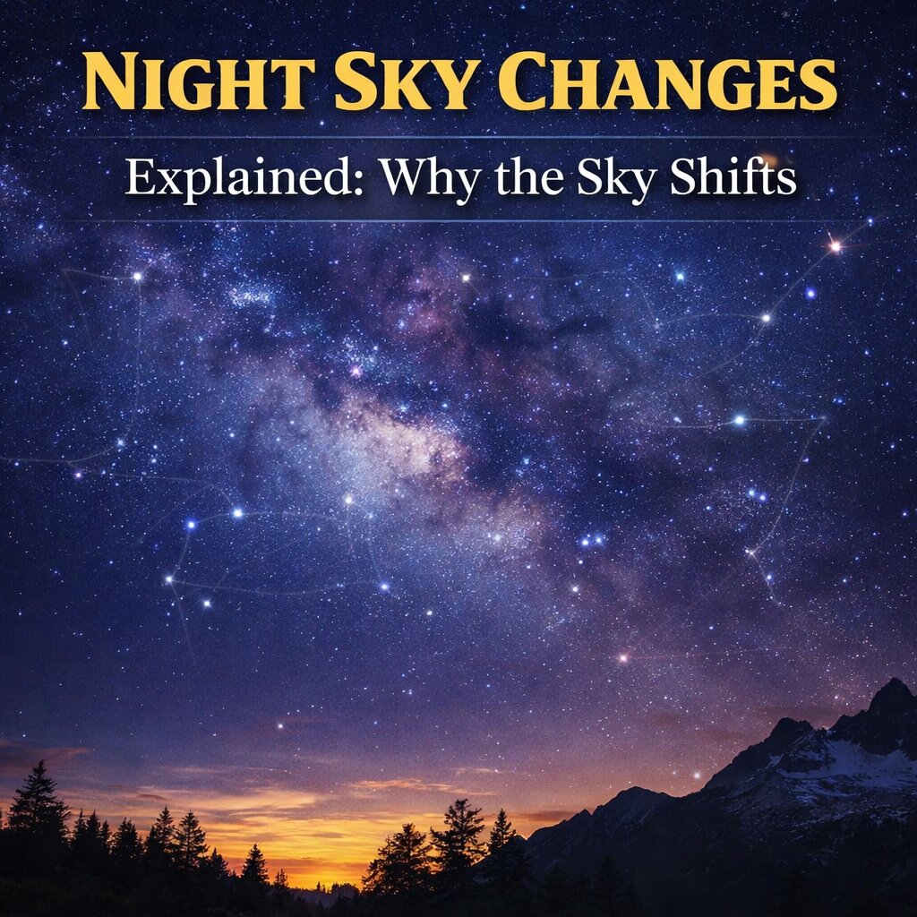 A beginner’s guide to night sky changes and why stars, planets and constellations shift over time.