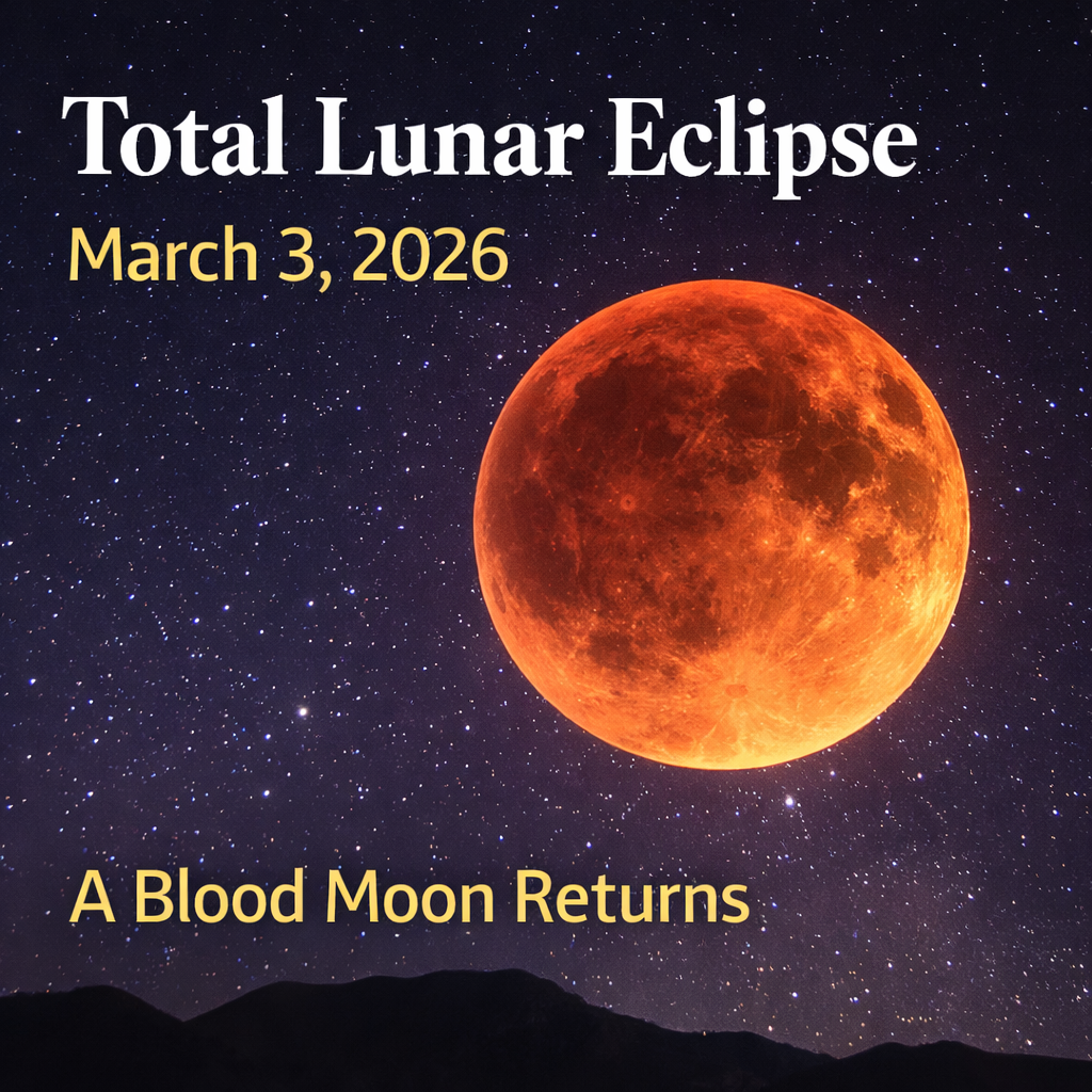 A total lunar eclipse on March 3, 2026