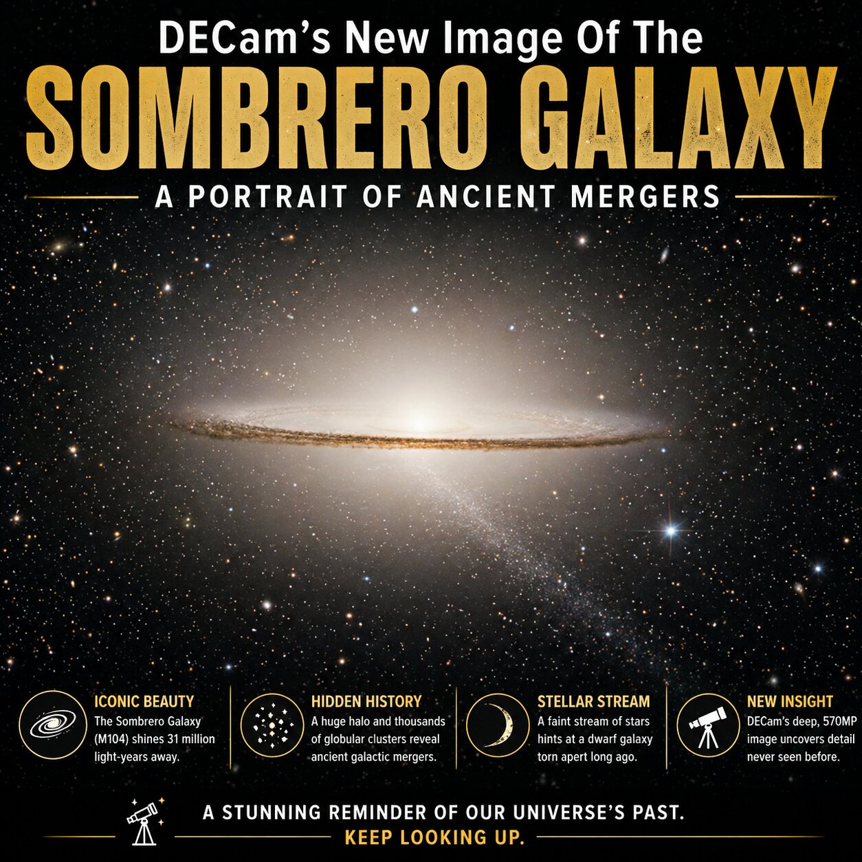DECam Reveals Ancient Galactic Secrets In The Sombrero Galaxy