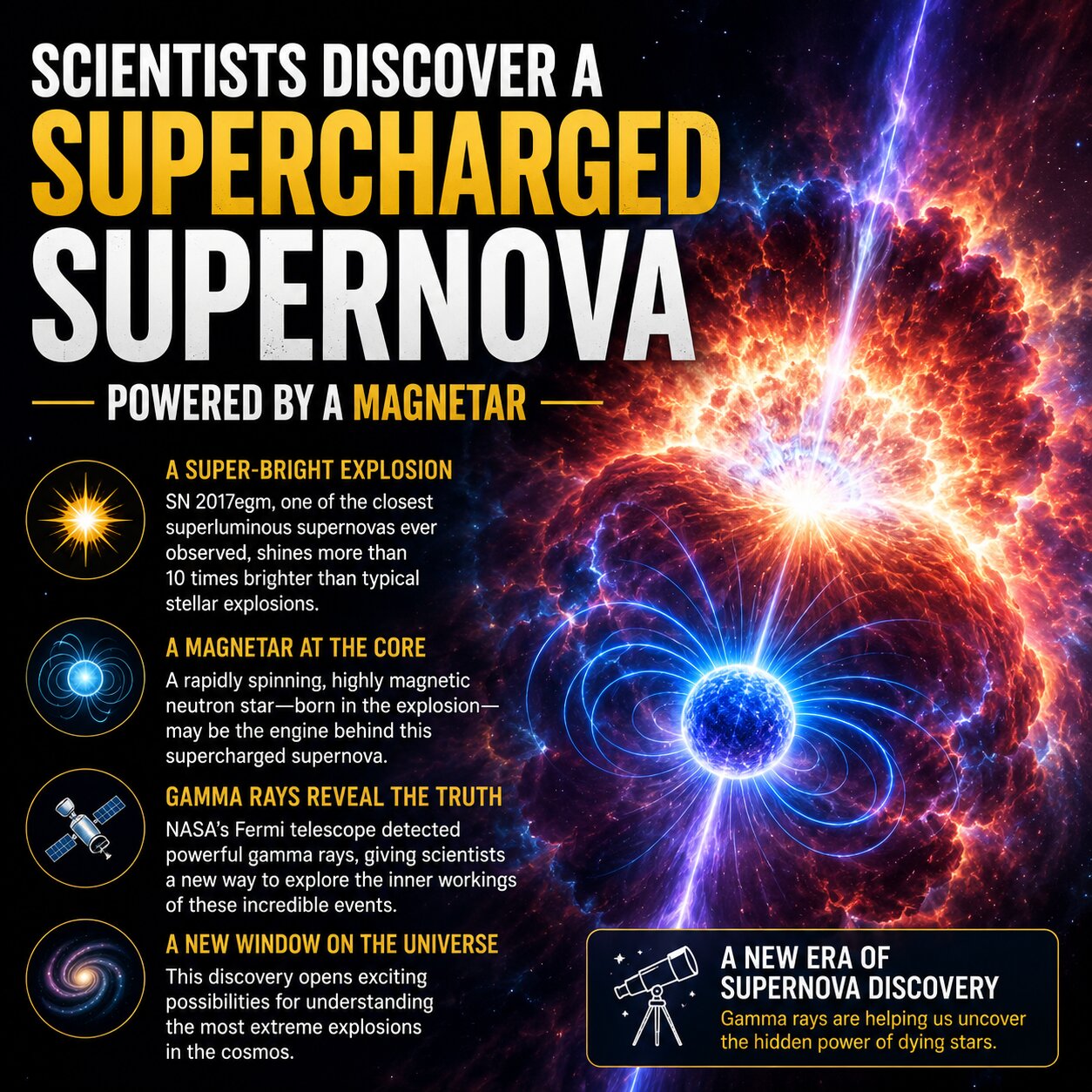 Scientists Discover A Supercharged Supernova Powered By A Magnetar 1
