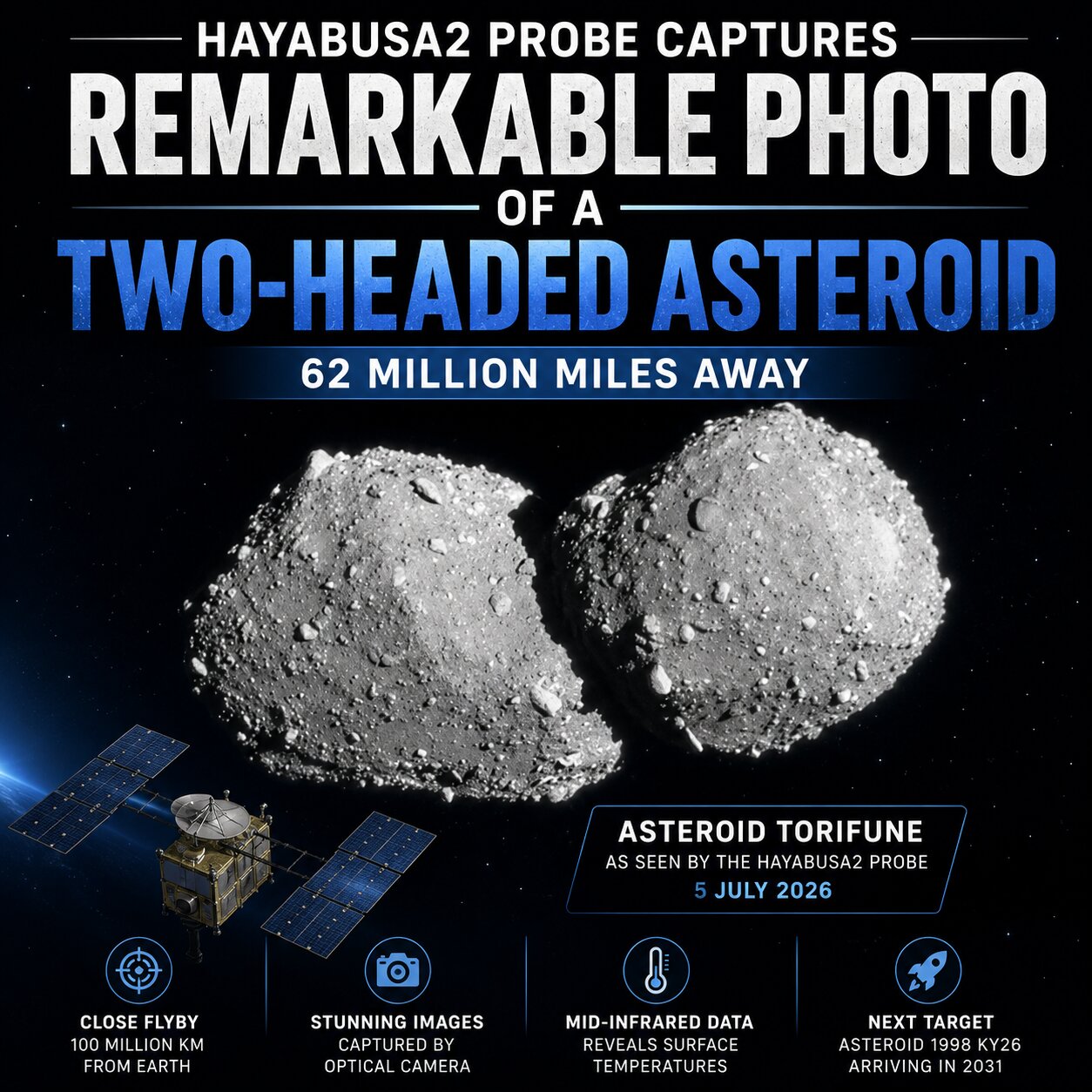 Hayabusa2 Reveals Stunning New Asteroid During Historic Flyby main