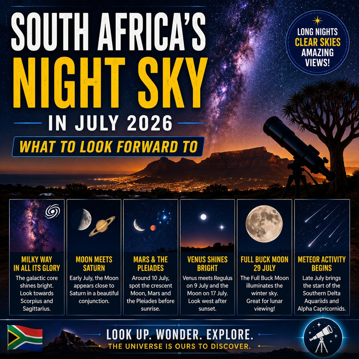 South Africa's Night Sky in July 2026