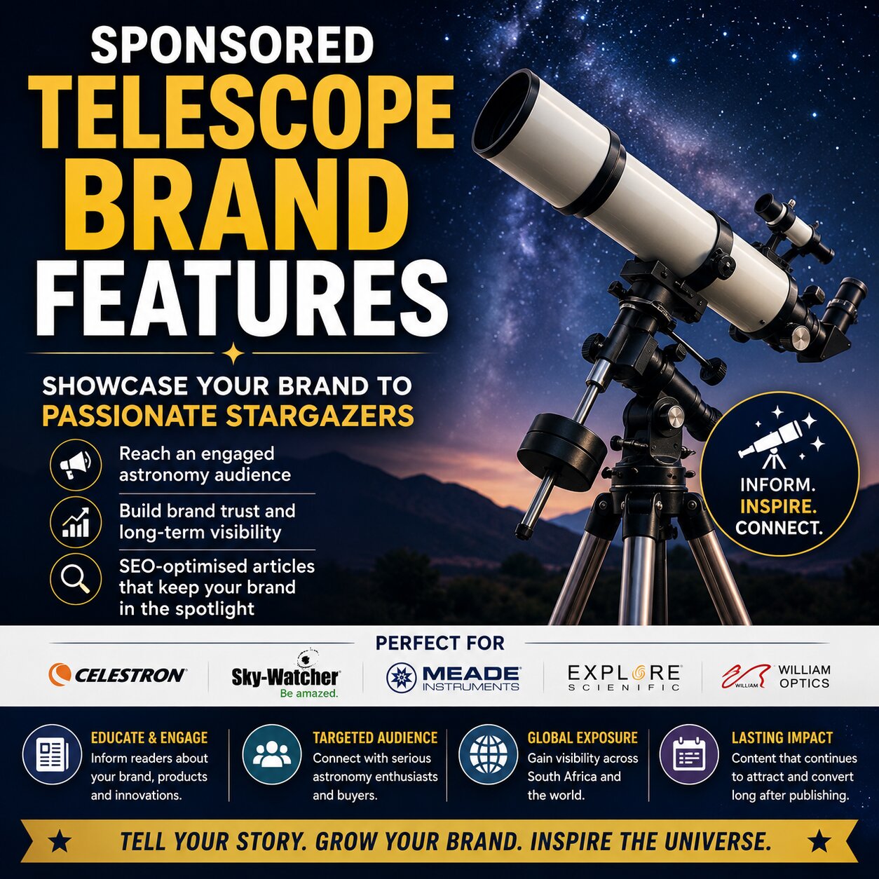 Sponsored Telescope Brand Features
