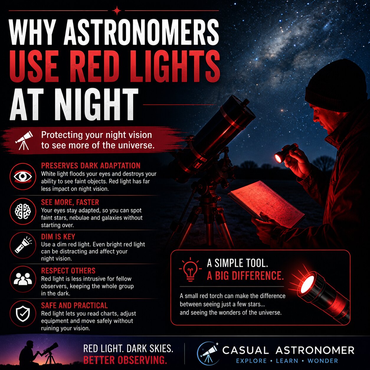 Why Astronomers Use Red Lights at Night