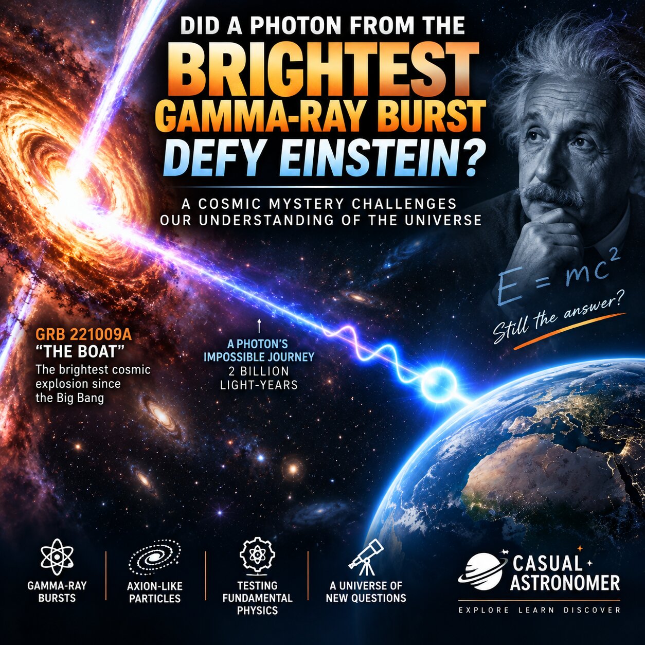 Did a Photon From the Brightest Gamma-Ray Burst Defy Einstein 1