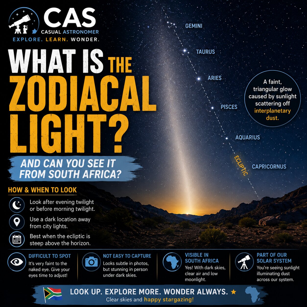 What Is the Zodiacal Light and Can You See It from South Africa?