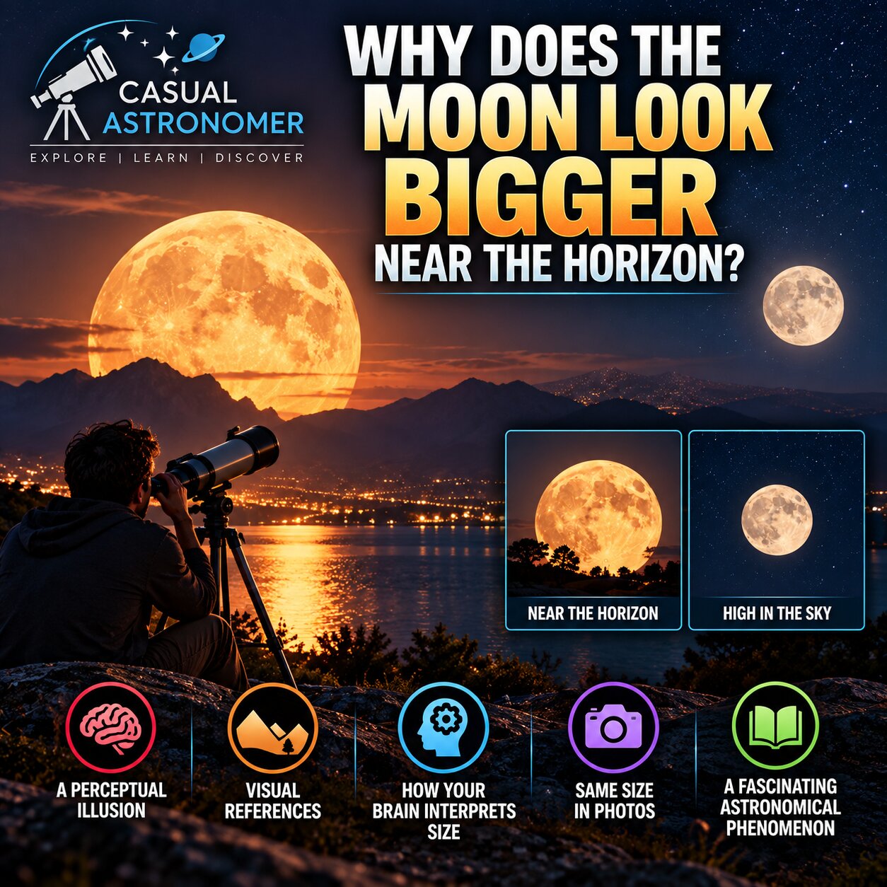 Why Does the Moon Look Bigger Near the Horizon?